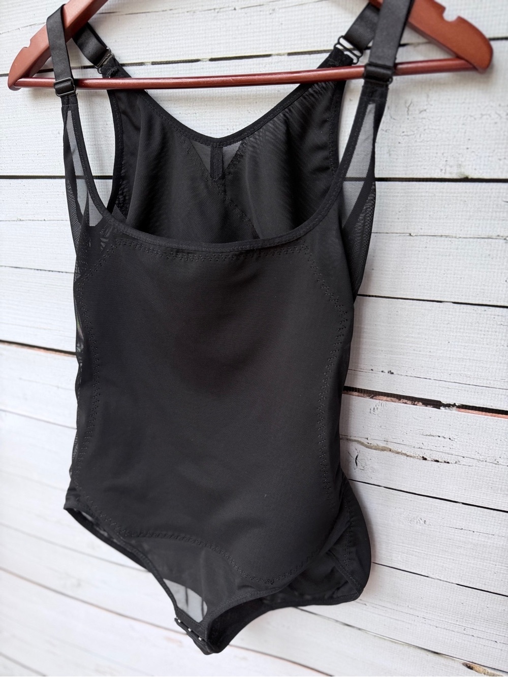 Prima Valentina Black Mesh-Panel Bodysuit